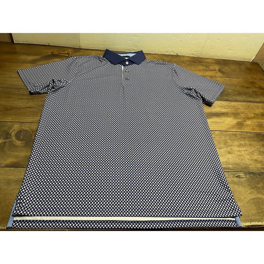 Greyson Mens All Over Print Wolf Head Micro Print Polo Shirt Size Large